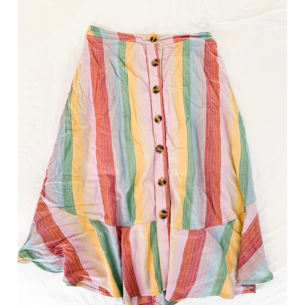 Francesca’s button striped skirt